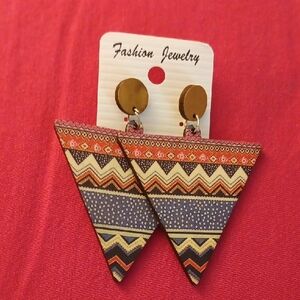 Geometric Patterned Earrings - Multicolor